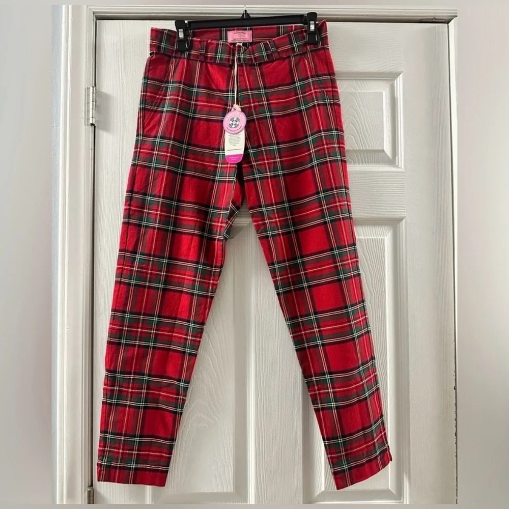 CASTAWAY NANTUCKET ISLAND Ankle Capri Stretch Twill Plaid Pants - Picture 3 of 11